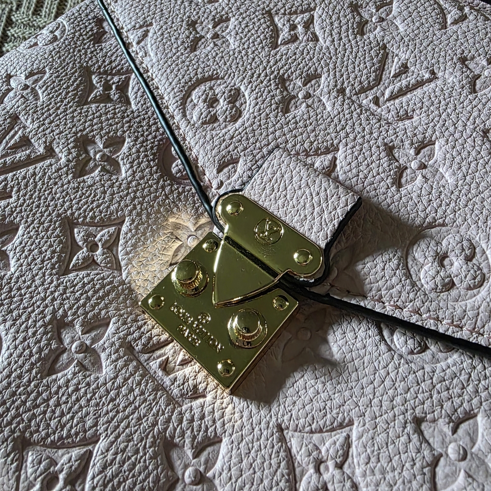 Source Unknown Pink Embossed Monogram Shoulder Ba… - image 2